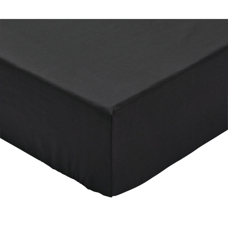 Habitat Cotton Rich 180 TC Plain Black Fitted Sheet - King