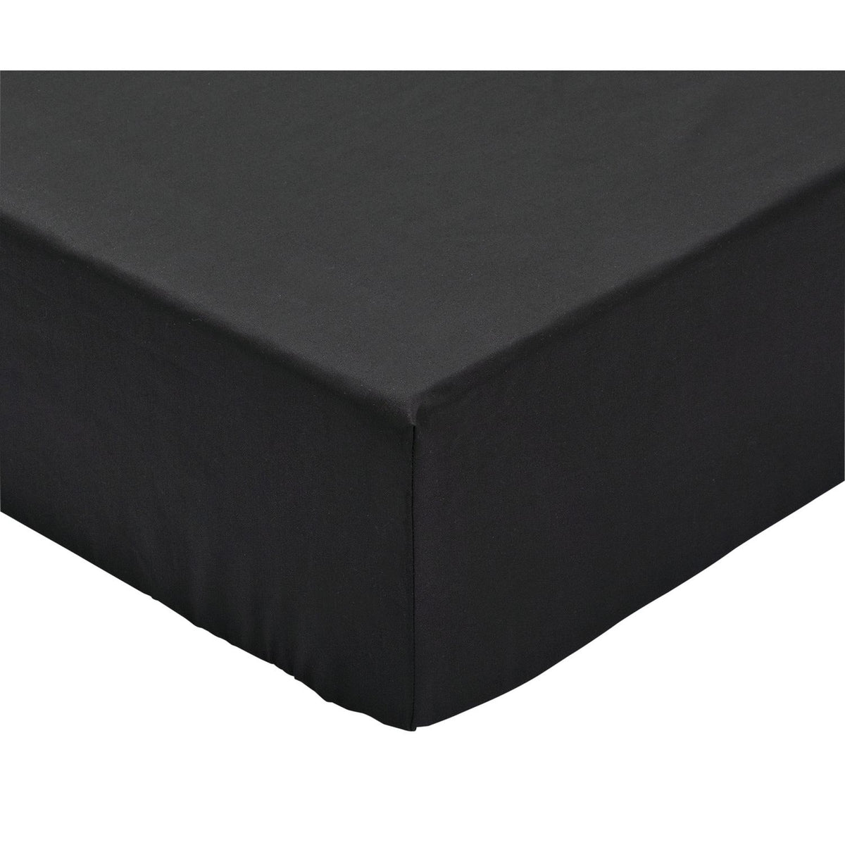 Habitat Cotton Rich 180 TC Plain Black Fitted Sheet - King