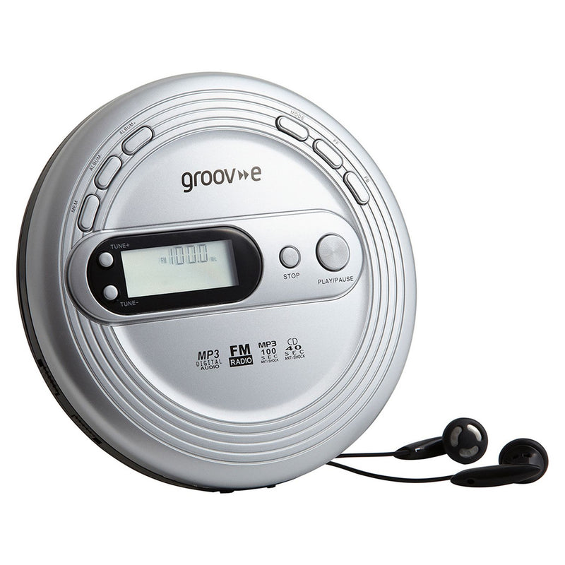 Groov-e retro personal CD player silver - British product