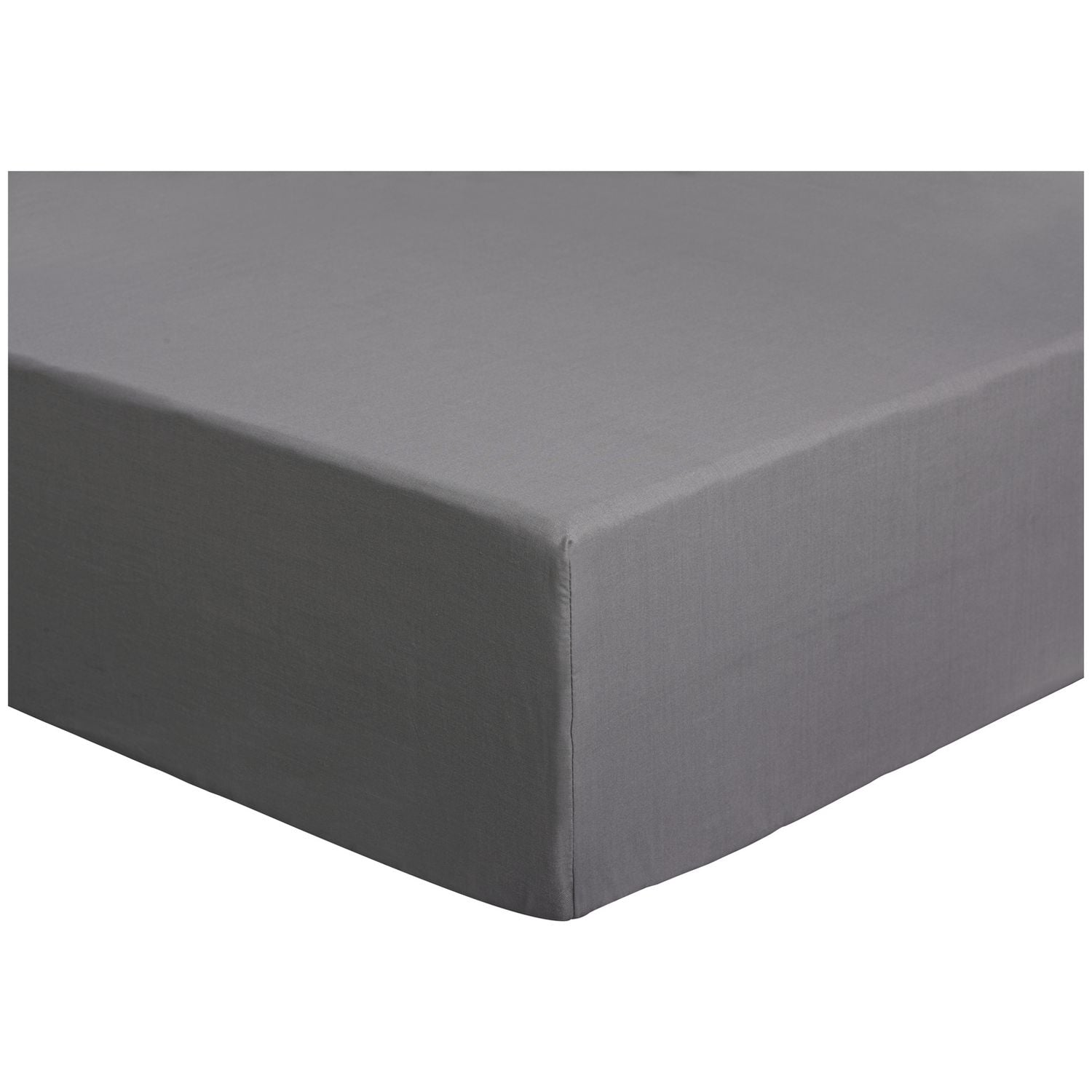 Habitat Easycare Plain Flint Grey Fitted Sheet - Kingsize