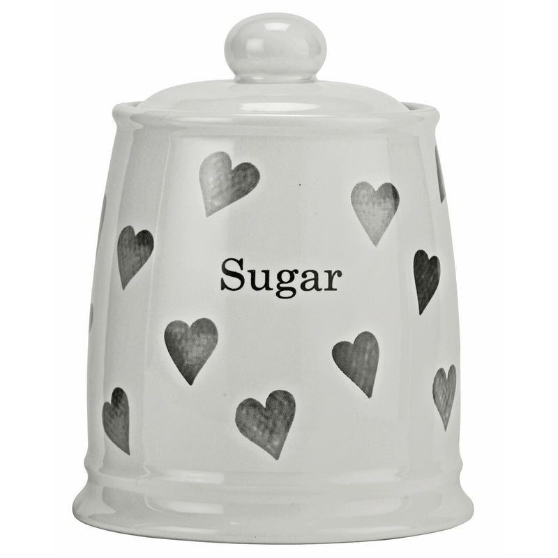 Argos Home set of 3 grey heart storage jars, imported from the UK