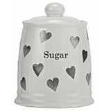 Argos Home set of 3 grey heart storage jars, imported from the UK