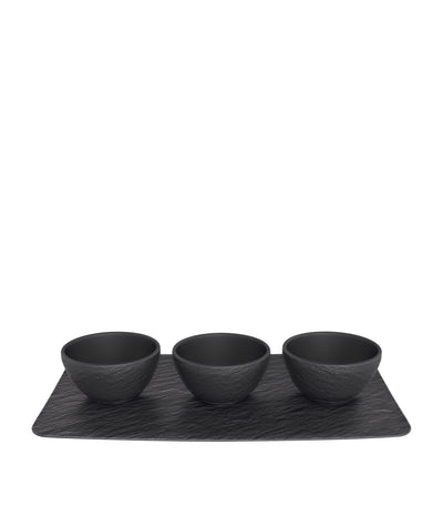 Villeroy & Boch Manufacture Rock طقم أطباق غمس مكون من 3 قطع