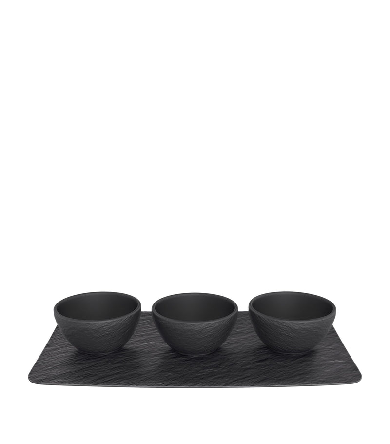 Villeroy & Boch Manufacture Rock 3-piece dip set (British brand)