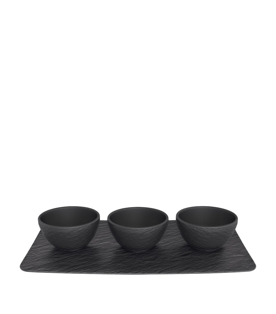 Villeroy & Boch Manufacture Rock 3-piece dip set (British brand)