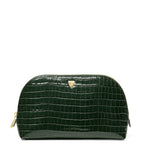 Aspinal of London small leather croc-embossed cosmetic case - British product