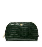 Aspinal of London small leather croc-embossed cosmetic case - British product