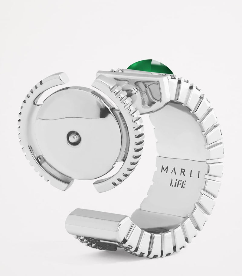MARLI New York life hoop earrings with agate diamonds (British brand)