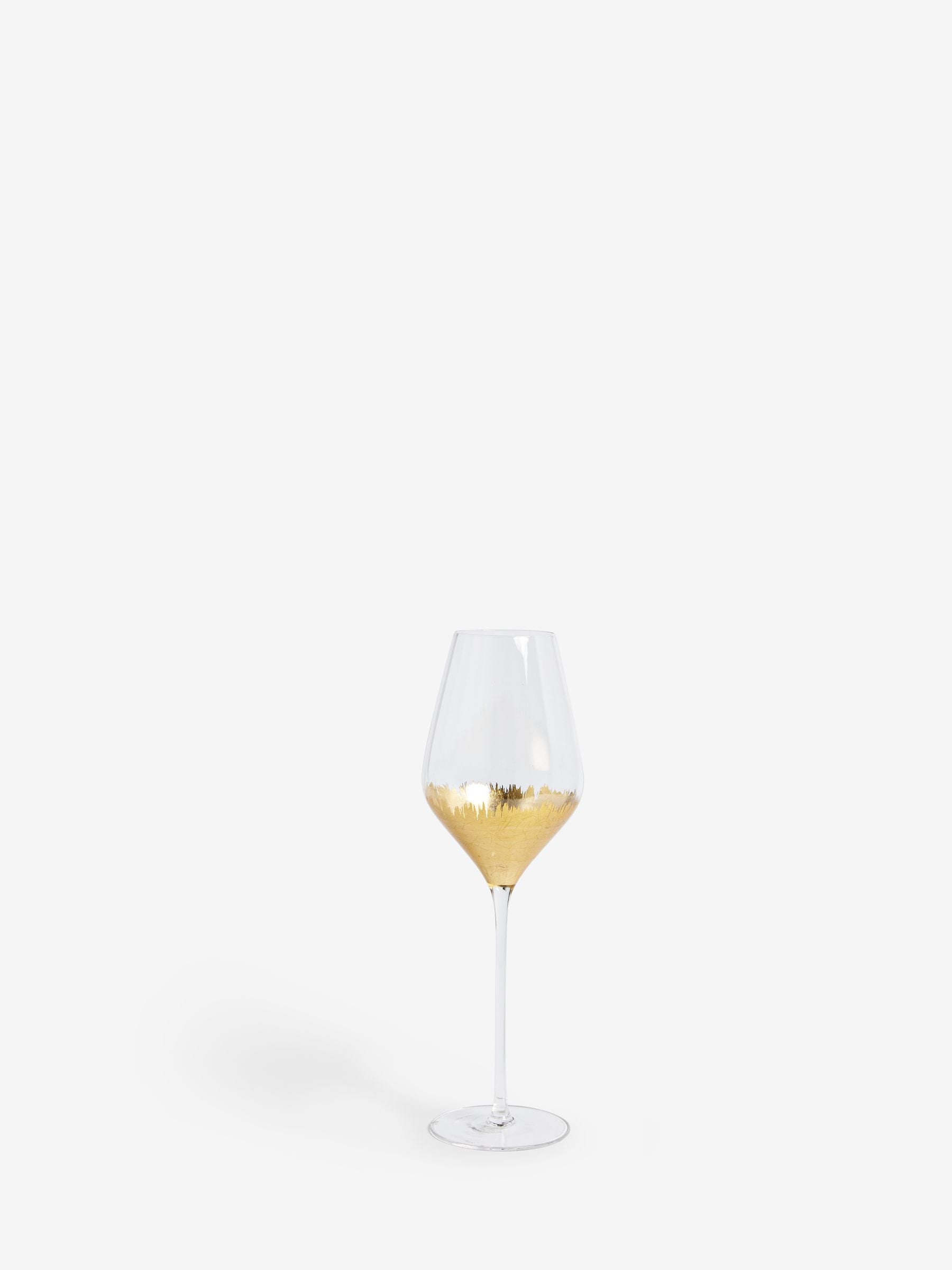 Lipsy Gold Foil Tapered Wine Glasses 2 Pack 28cm, UK version