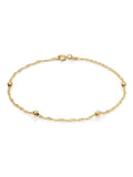 9ct gold bead and chain bracelet 19cm, UK version
