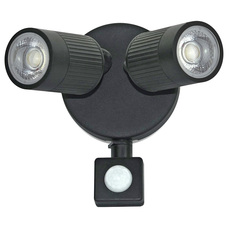 Luceco twin black PIR LED spotlights - British product