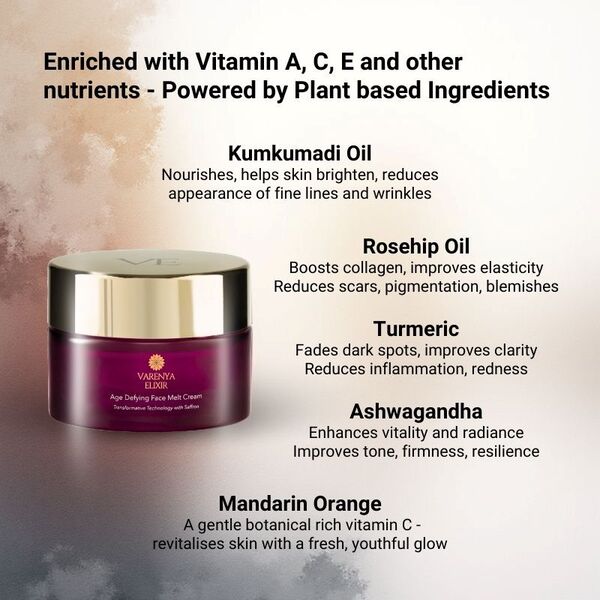 Varenya Elixir age defying face cream 50ml, imported from the UK