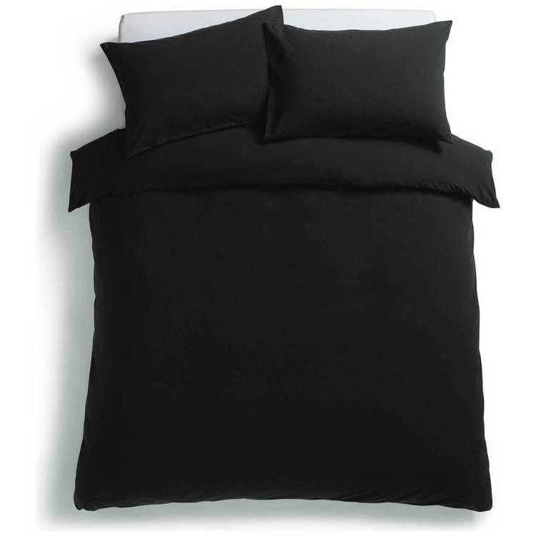 Habitat stonewashed cotton double bedding set in charcoal - British product
