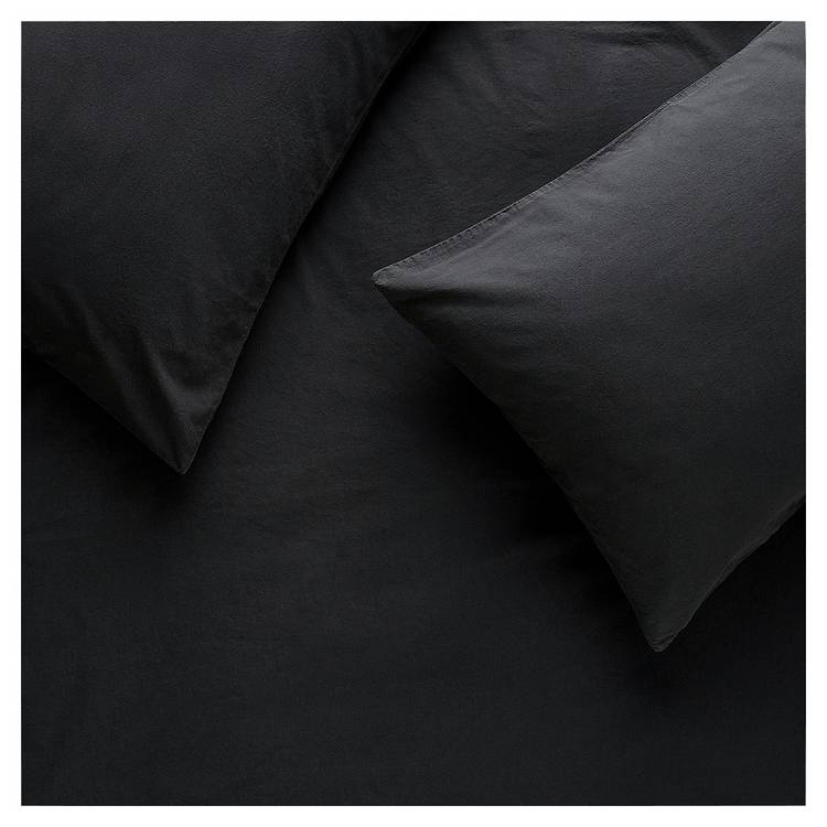 Habitat stonewashed cotton double bedding set in charcoal - British product