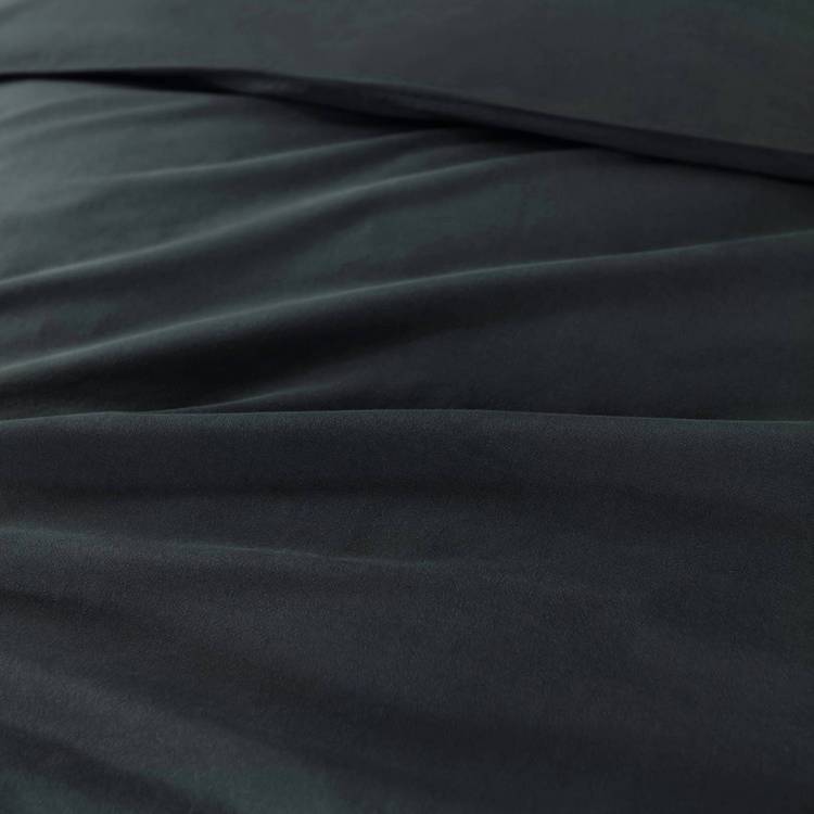 Habitat stonewashed cotton double bedding set in charcoal - British product