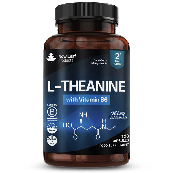 New Leaf L-Theanine with Vitamin B6 400mg 120 capsules - British product