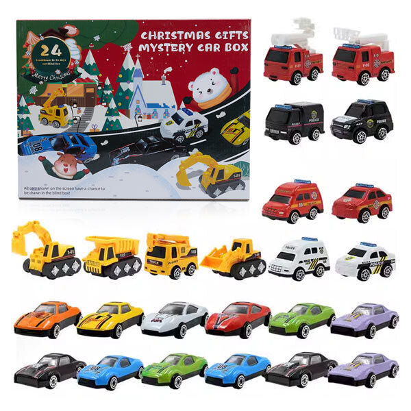 Livingandhome Christmas advent calendar car toy 35cm, imported from the UK