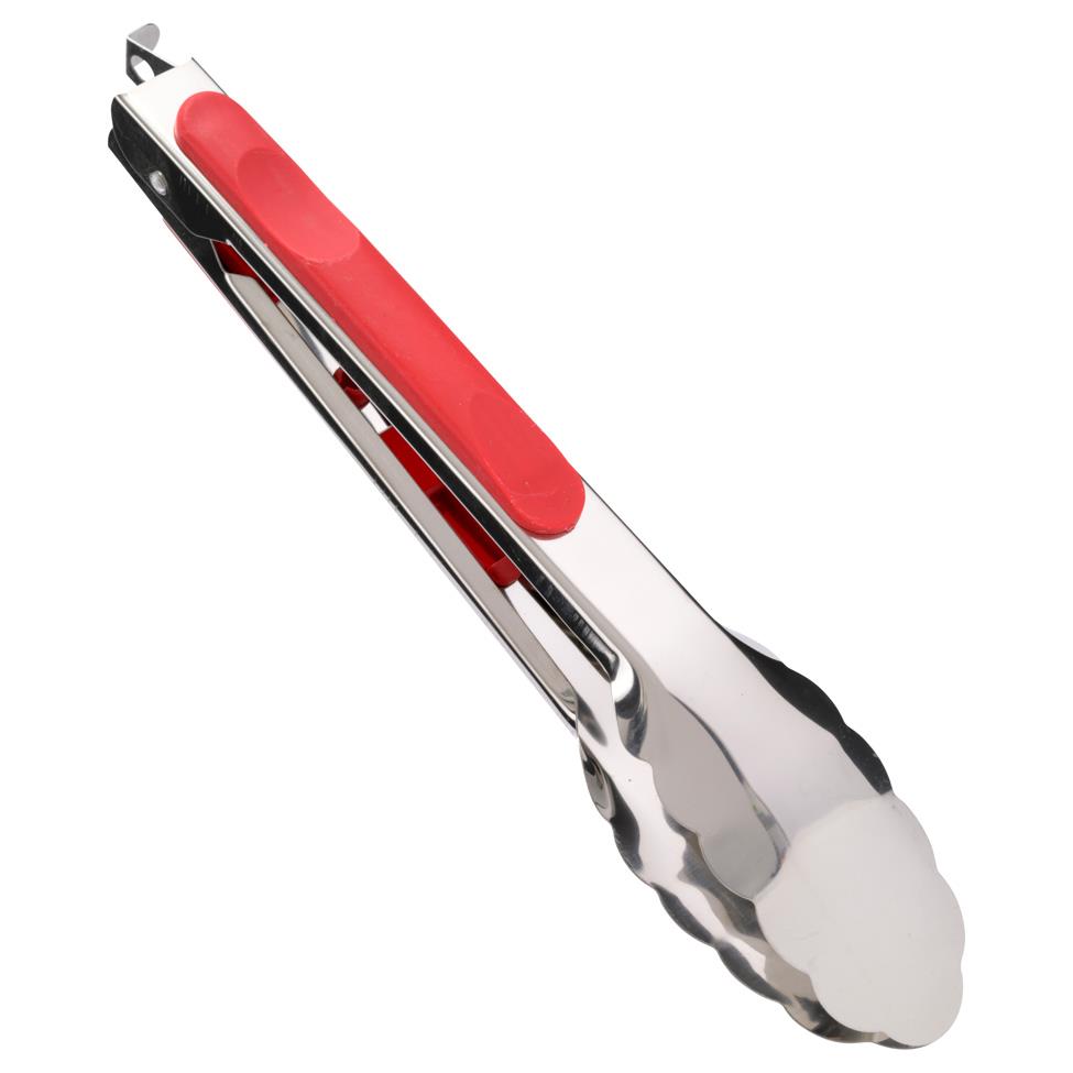 Stainless steel sprung tongs 23cm kitchen utensil, imported from the UK