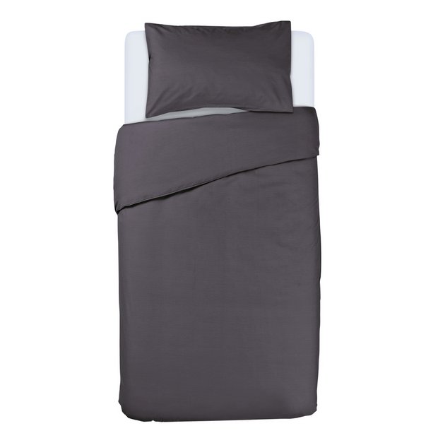 Habitat cotton rich 180 TC bedding set charcoal single (British brand)