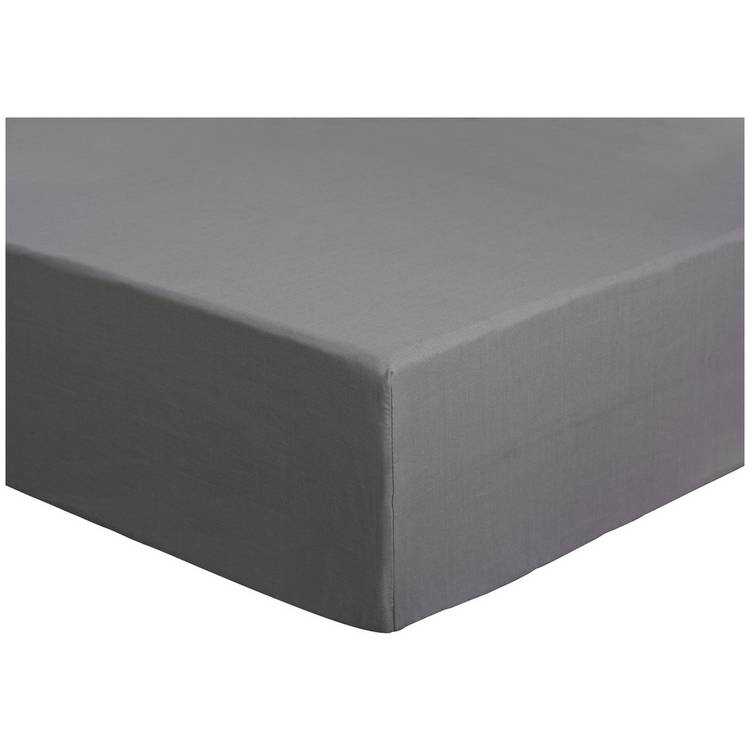 Habitat Easycare fitted sheet single flint grey, imported from the UK