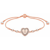Lipsy rose gold crystal heart toggle bracelet (British brand)