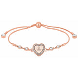 Lipsy rose gold crystal heart toggle bracelet (British brand)