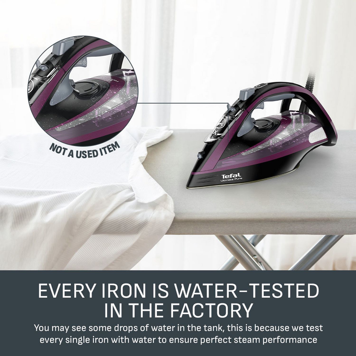 Tefal Pure FV9830 steam iron (British brand)