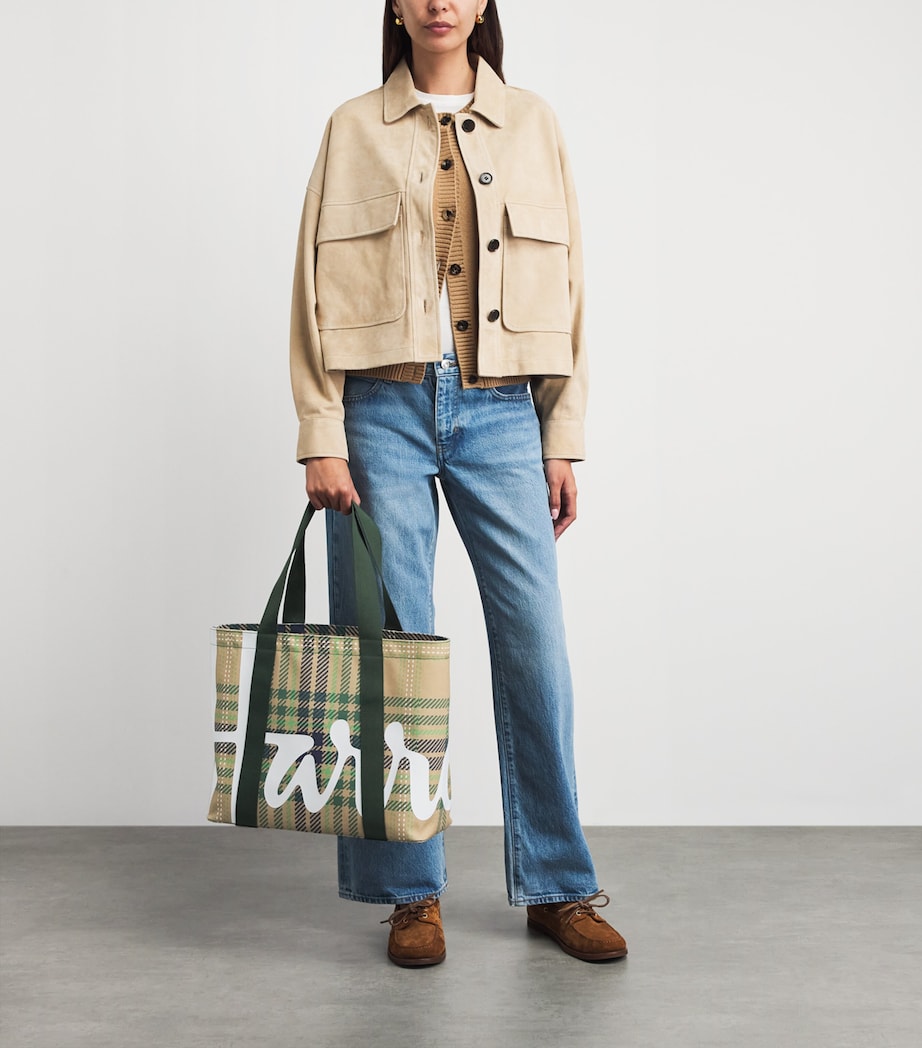 Harrods medium tartan check tote bag, imported from the UK