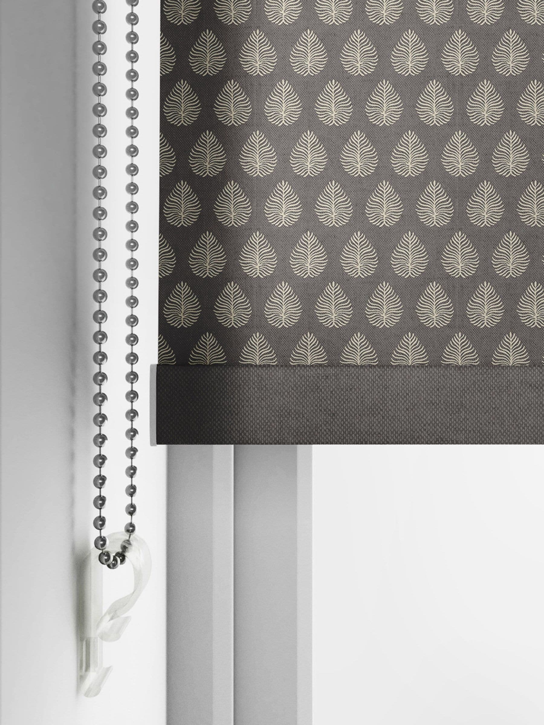 Emily Bond roller blinds Smoke Jaipur, imported from the UK