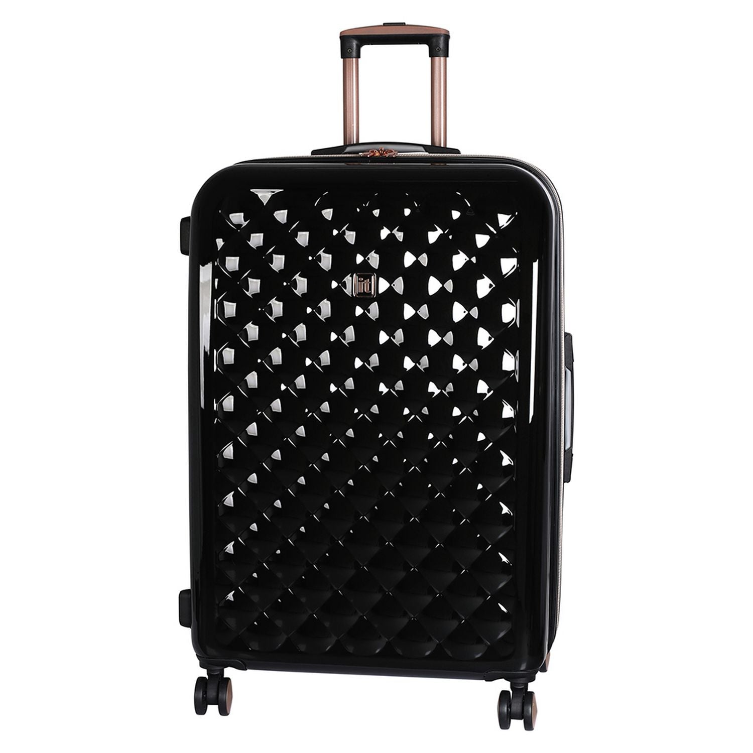 it Luggage Expandable 8 Wheel Hard Cabin Suitcase - Black