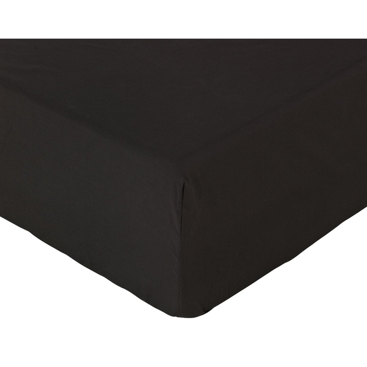 Habitat Cotton Rich 180 TC Plain Black Fitted Sheet - Double