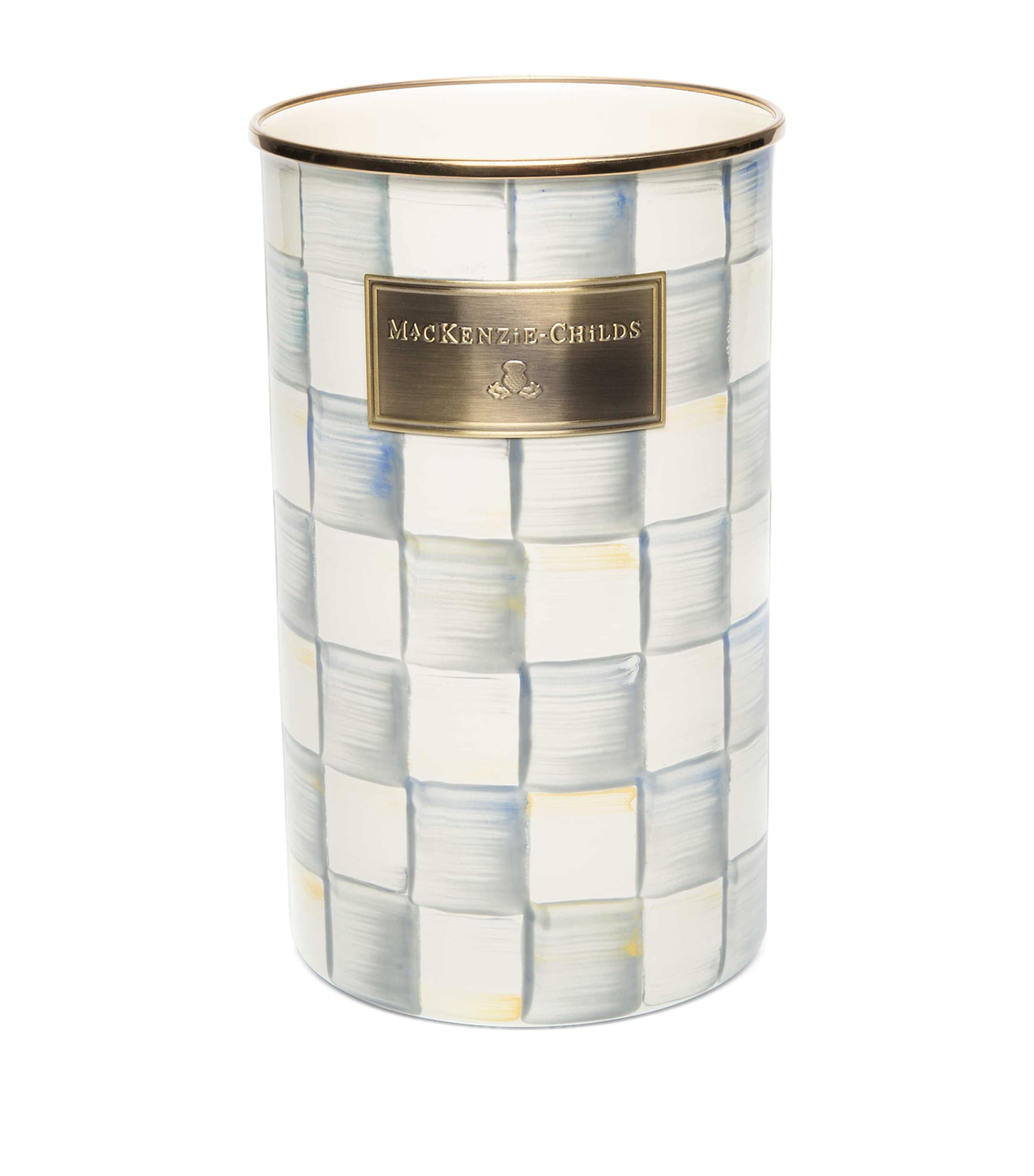 MacKenzie-Childs Sterling Check utensil holder 21.5cm, imported from the UK