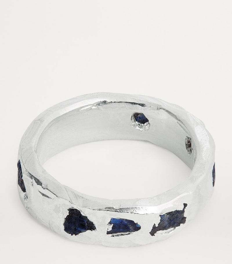 The Ouze sterling silver and sapphire ring - British product