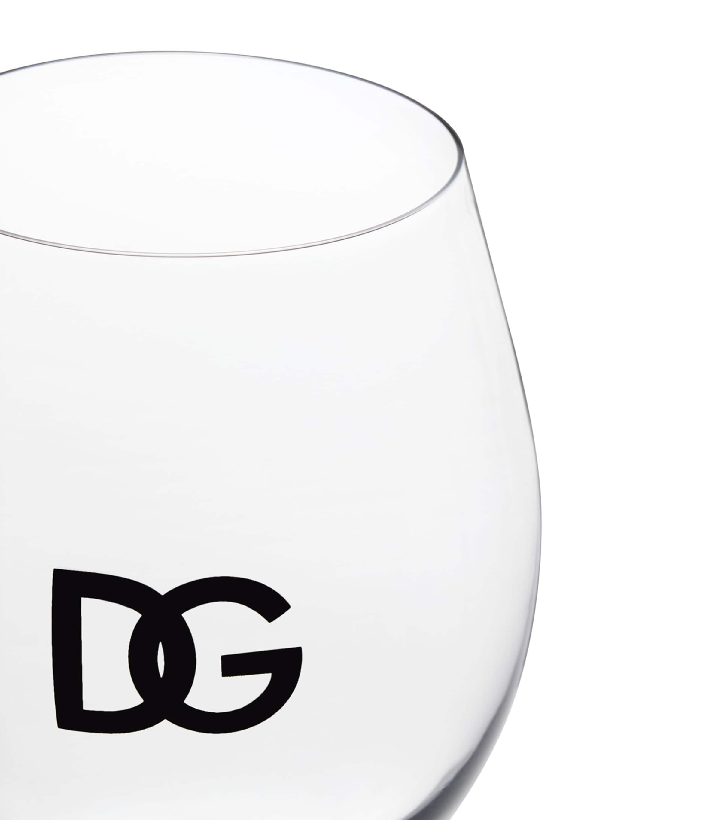 Dolce&Gabbana Casa set of two DG Millennials logo wine glasses - British product