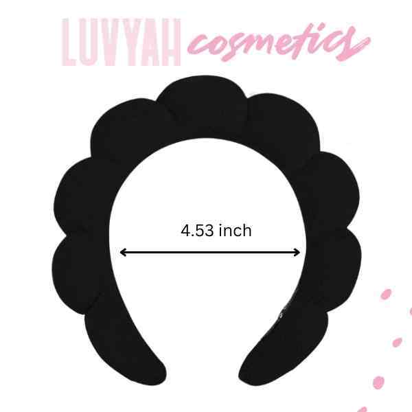 LUVYAH Bubble Spa Headband terry cloth black, imported from the UK