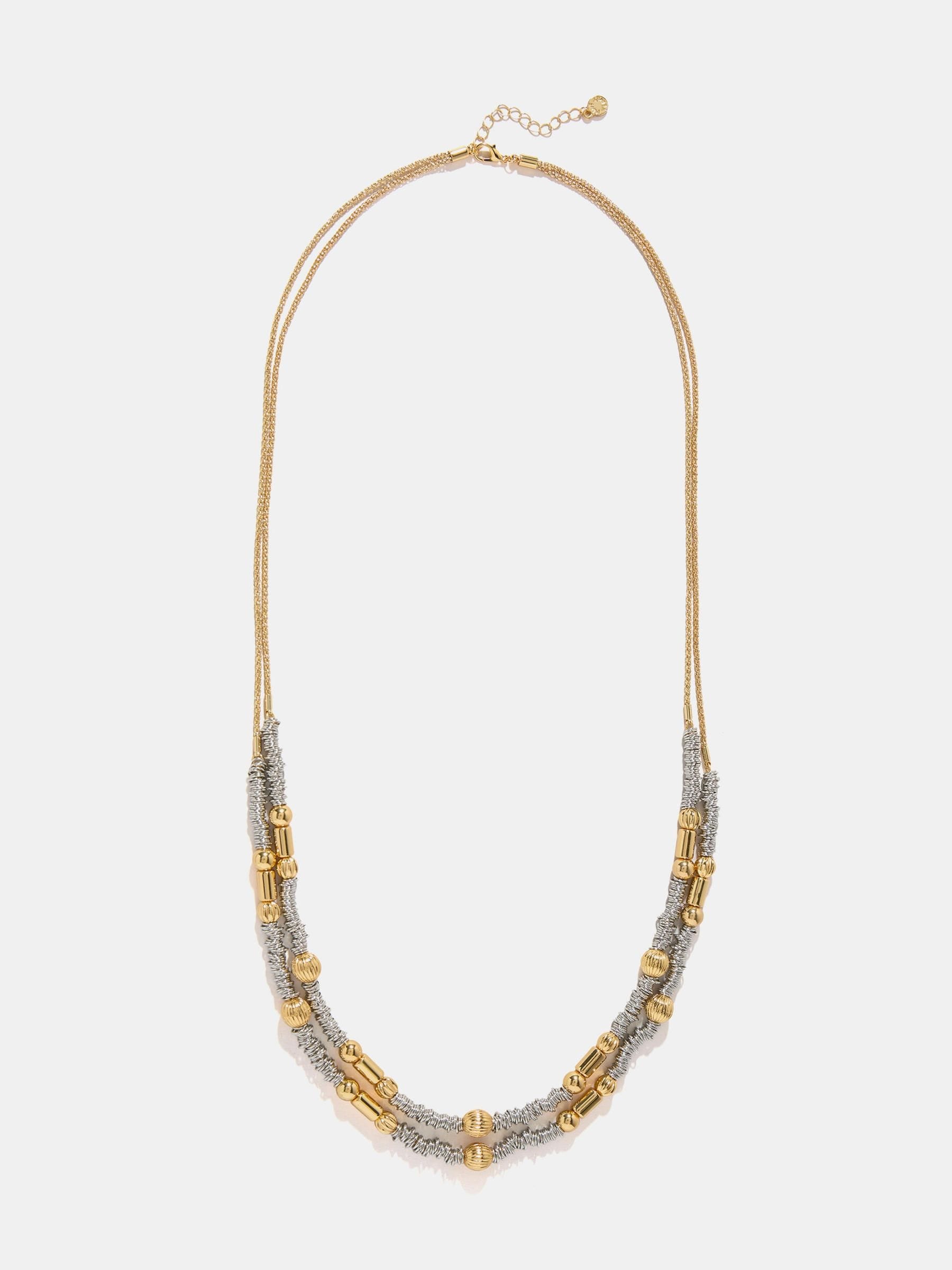 Mint Velvet silver tone mixed metal layered necklace, UK version