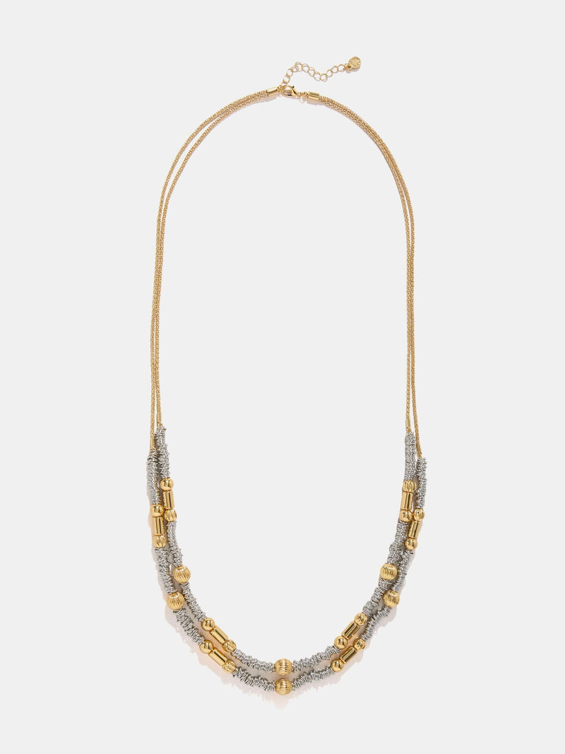Mint Velvet silver tone mixed metal layered necklace, UK version