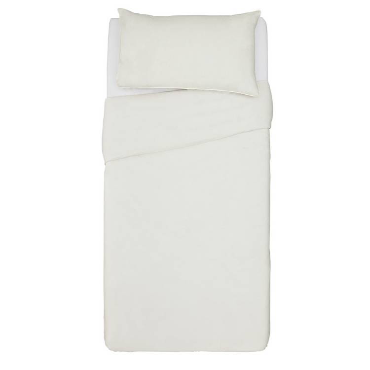 Habitat cotton rich plain cream bedding set single 180TC, UK version