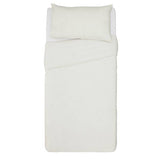 Habitat cotton rich plain cream bedding set single 180TC, UK version