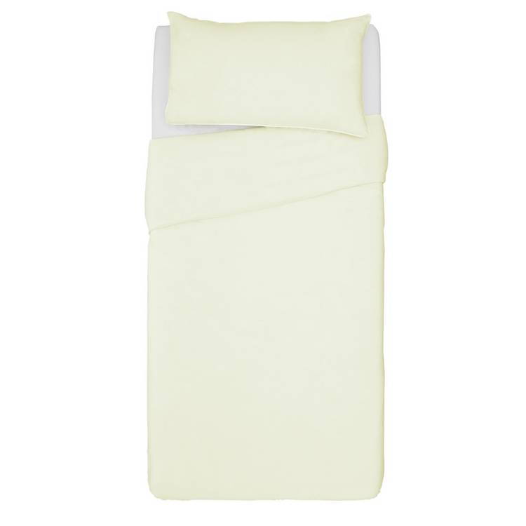 Habitat cotton rich plain cream bedding set single 180TC, UK version