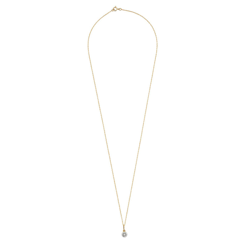 Revere 9ct gold 0.15ct diamond earring and pendant set, UK version