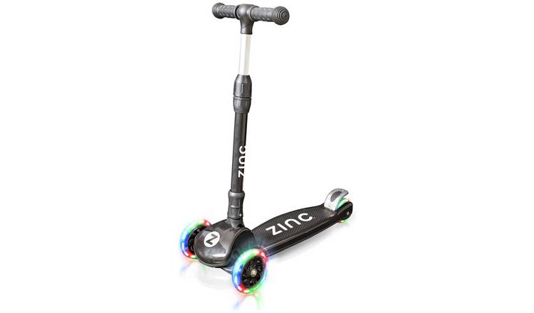 Zinc T-Motion Foldable Light Up 3 Wheel Scooter - Black GOODS Argos