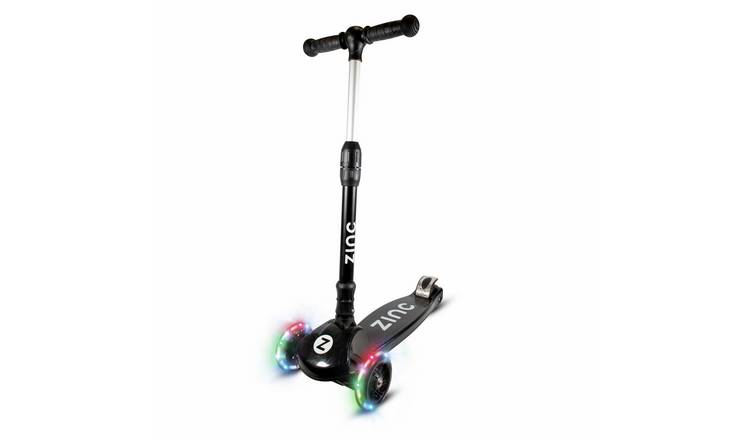 Zinc T-Motion foldable light-up 3 wheel scooter black imported from the UK