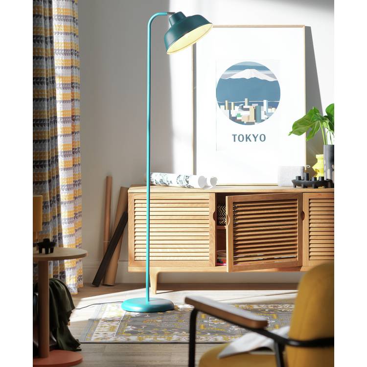 Argos Home Benson blue floor lamp 170cm with metal shade - British product