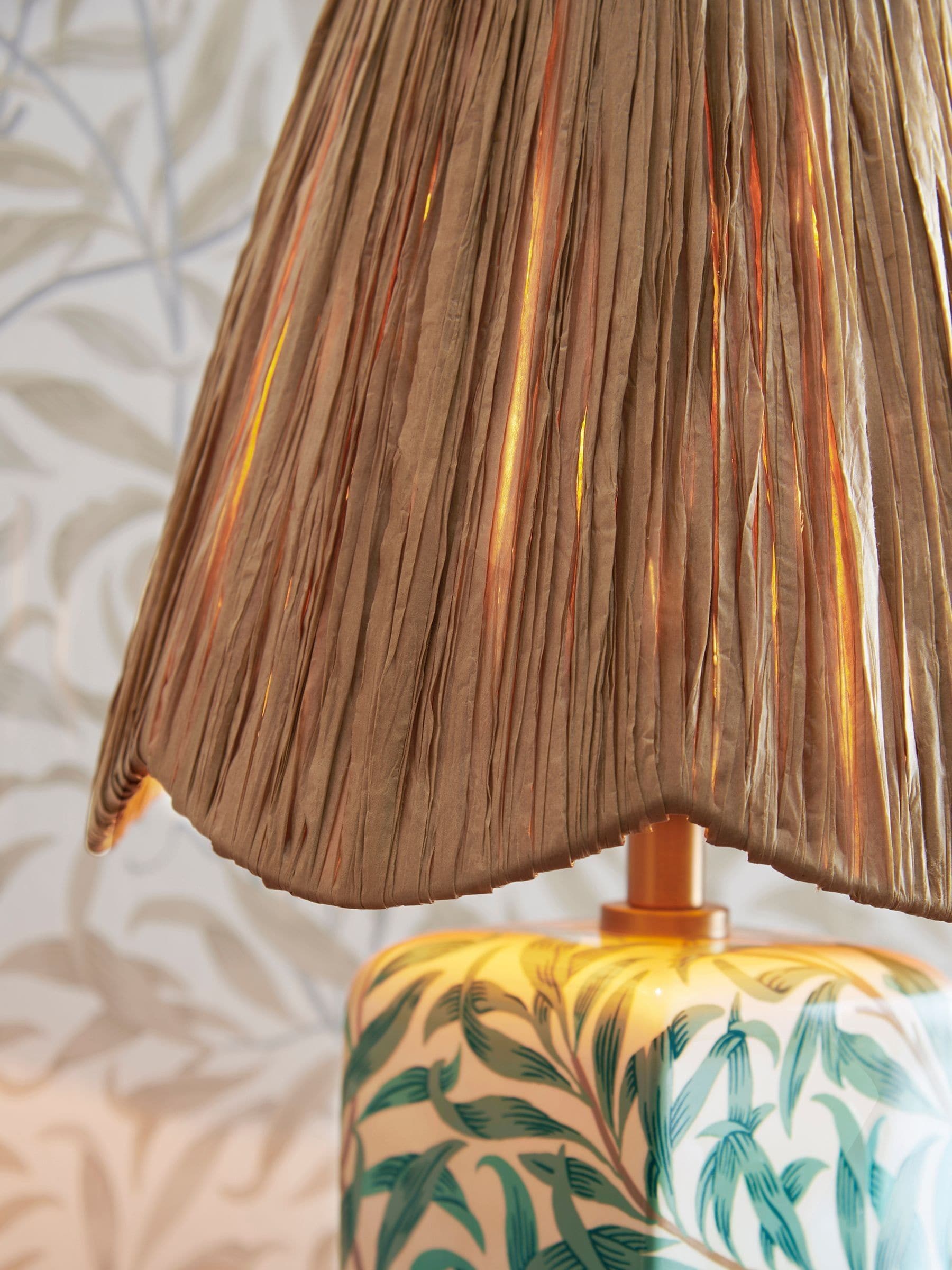 Clarke and Clarke teal white Willow Boughs lamp (British brand)