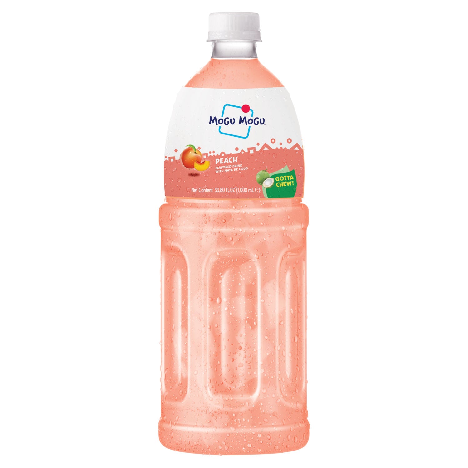 Mogu Mogu peach drink with nata de coco 1000ml, UK version