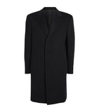 Regular Fit Virgin Wool Overcoat with Notched Lapels