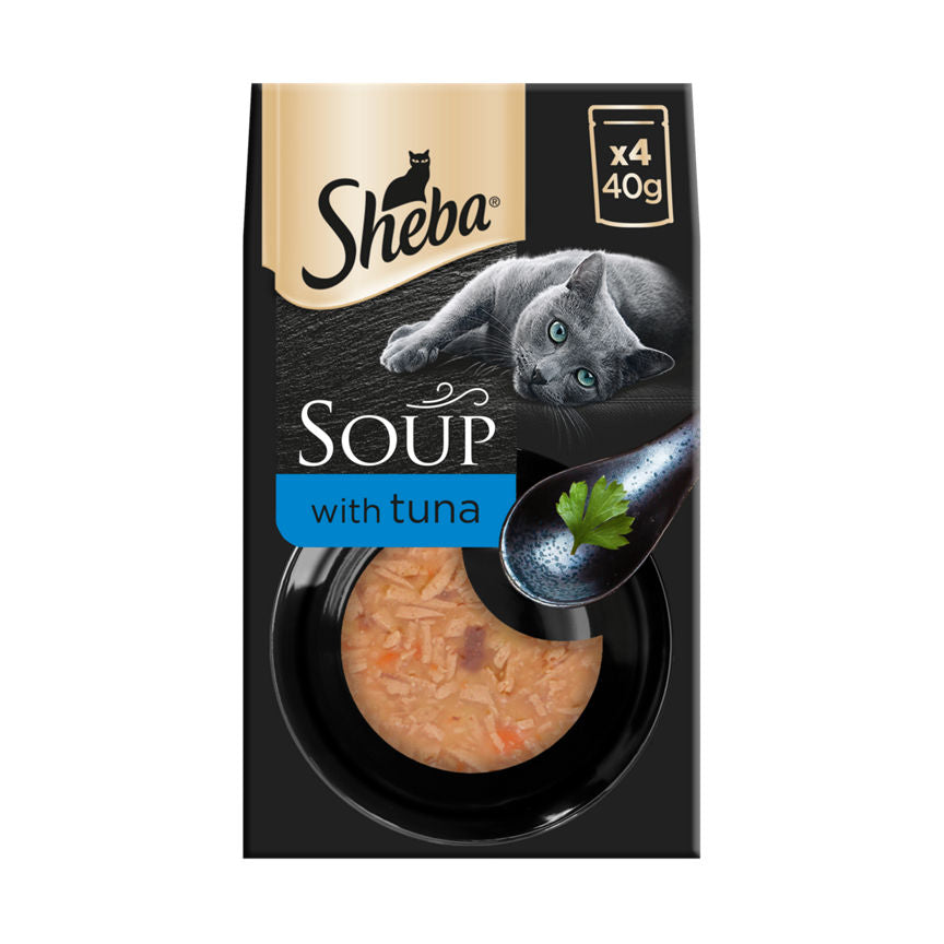 Sheba Classics Soup Adult Wet Cat Food Pouches with Tuna Fillet