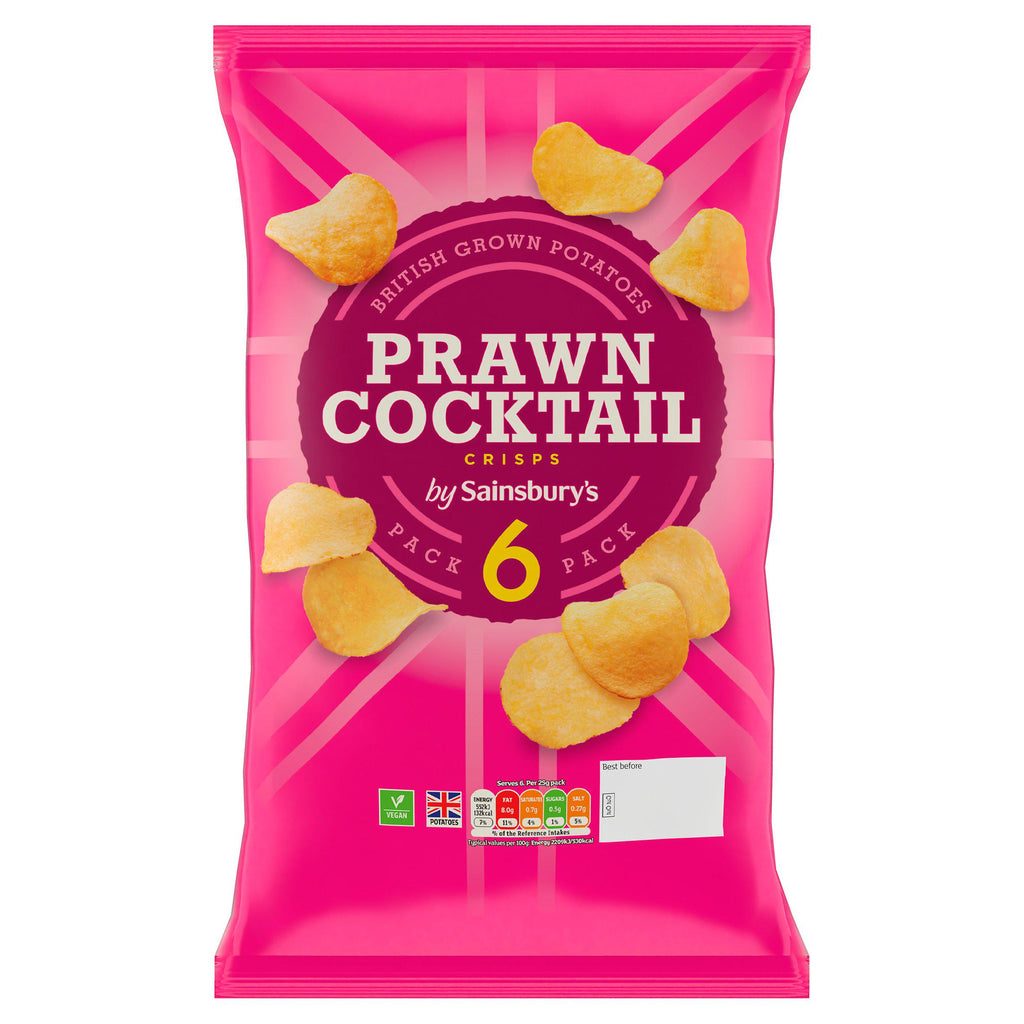 Sainsbury's Prawn Cocktail Crisps 6x25g