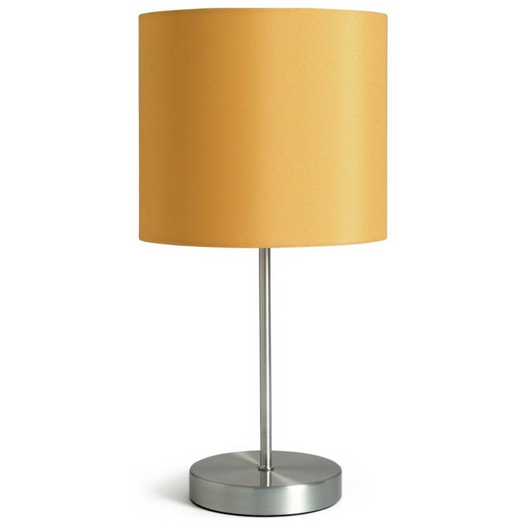 Argos Home satin stick table lamp in mustard (British brand)